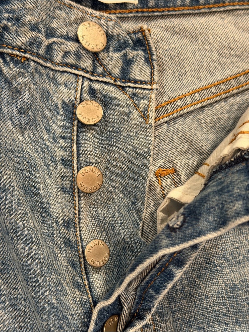 Denim Forum Light Blue High-Rise Straight Jeans - Women's - Picture 5 of 9